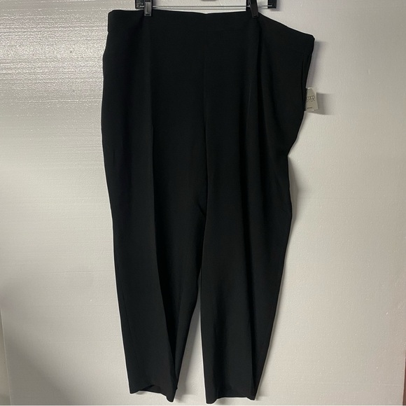 KASPER Pants Women Size 3X Black Elastic Waist Straight Leg Loose Pull On Slacks - Picture 1 of 8